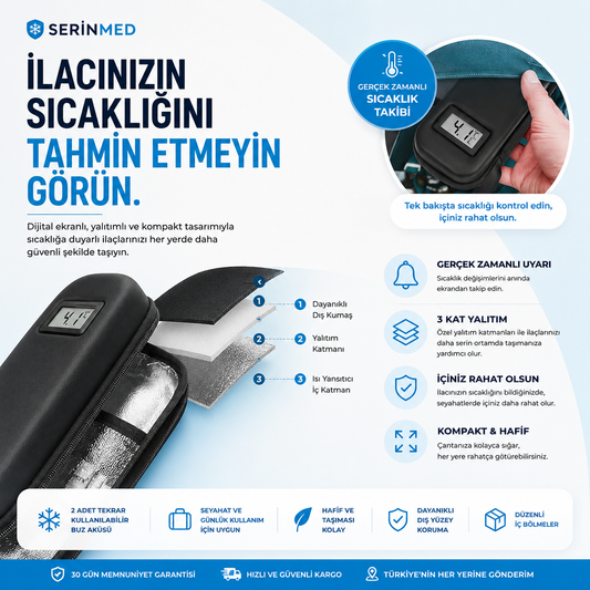 SerinMed™ Sıcaklık Göstergeli İnsülin ve İlaç Taşıma Çantası