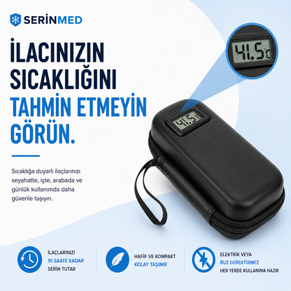 SerinMed™ Sıcaklık Göstergeli İnsülin ve İlaç Taşıma Çantası
