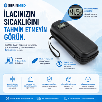 SerinMed™ Sıcaklık Göstergeli İnsülin ve İlaç Taşıma Çantası
